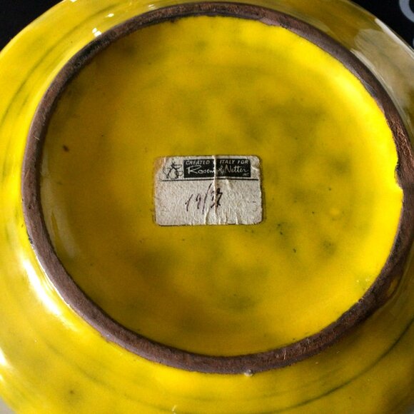 Vintage Mid-century Bitossi Rosenthal Netter Italian Art Pottery Yellow Ceramic - Picture 3 of 9
